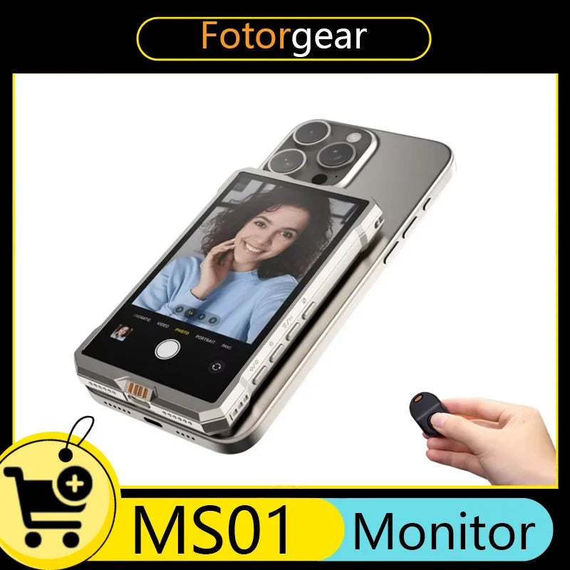 Fotorgear MS01 Selfie Vlog Monitor Screen For Smartphone Magnetic Selfie Screen Display for iPhone Android Phones