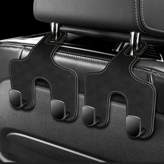 2 in 1 Car Back Seats Hook Storage Organizer Double Hook Car Headrest Hooks Strong Load-Bearing Hanging Auto Rear Seats Hanger