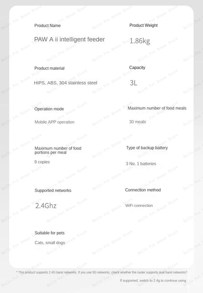 Automatic Pet Feeder APP Version WIFI Smart Pet Cat and Dog Feeding Machine Removable and Washable 3L Food Storage Bucket