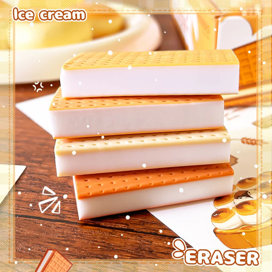 Aesthetic stationery back to school supplies Kawaii Stationery items cookie Erasers rubber school stationery accessories