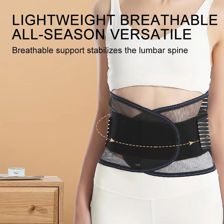 Back Brace Men Women Waist Support Beltm Breathable Adjustable Lumbar Support Belt for Herniated Disc Scoliosis Back Pain Relief