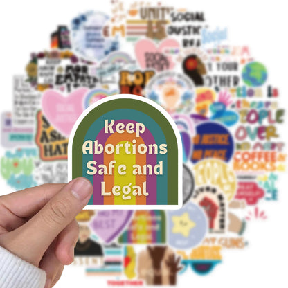 50PCS Social Justice Graffiti Stickers Handbooks Phone Cases Laptop Insulators Decorative Stickers