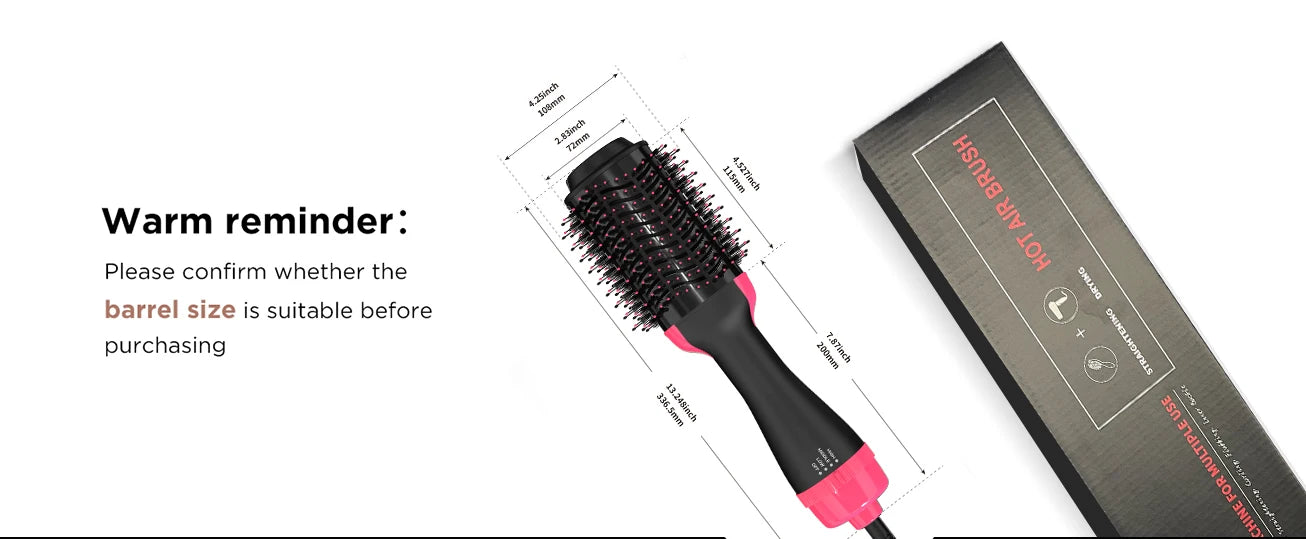 LISAPRO Hot Air Brush &One-Step Hair Dryer Brush &Volumizer 1000W Blow Dryer Soft Touch Pink Styler Gift