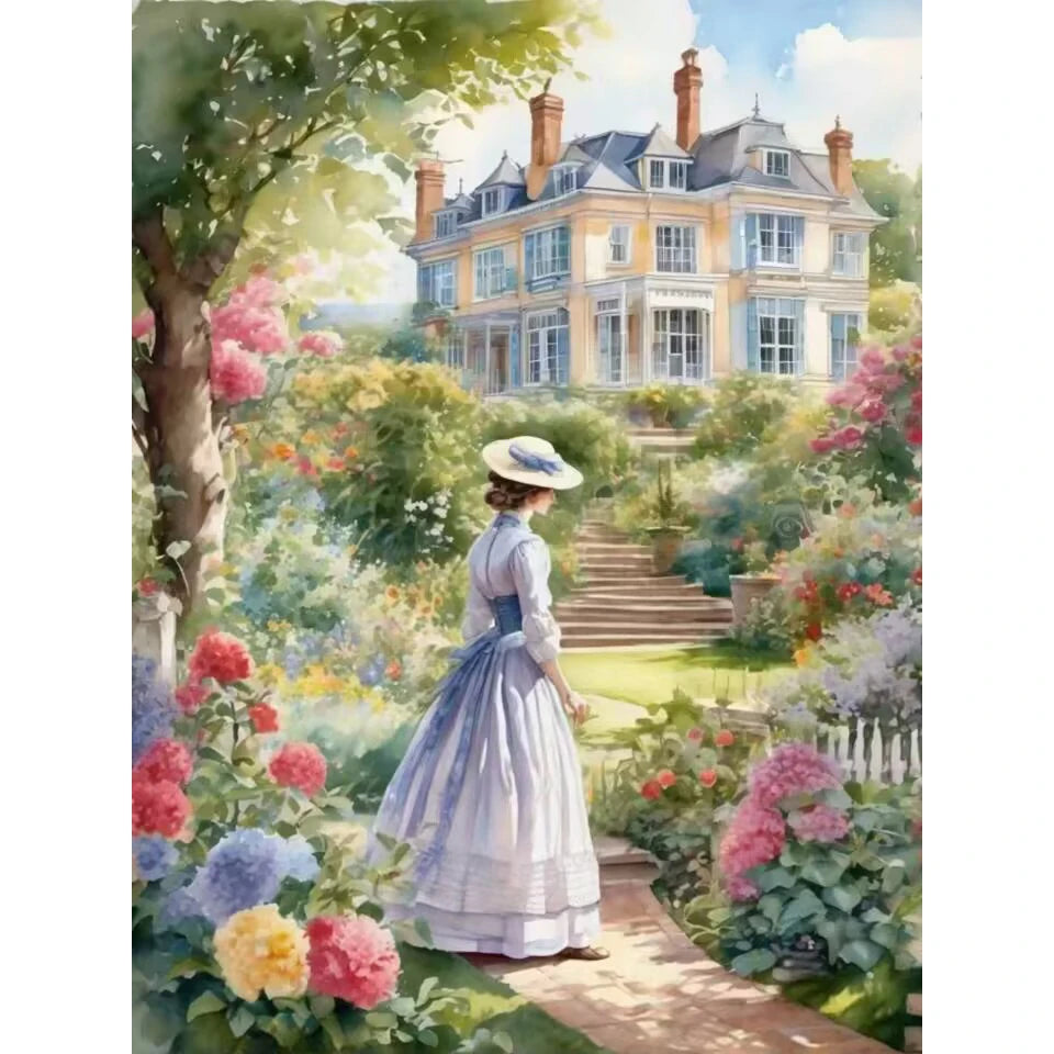 Diamond Embroidery Girl 5D DIY Diamond Painting Garden Portrait Cross Stitch Flower New Year Gift Home Décor