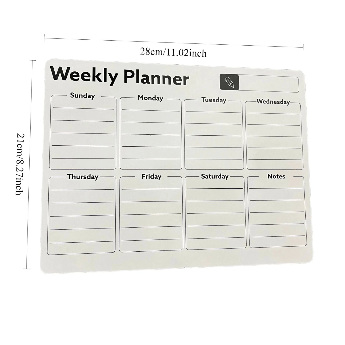 A refrigerator magnet ,monthly and weekly planner, magnetic calendar sticker, soft magnetic note sticker, message board