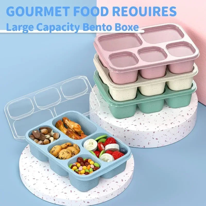 Lunch Box Meal Prep Container for Kids, Reusable Food Storage Snack Containers Stackable for School, Work, and Travel