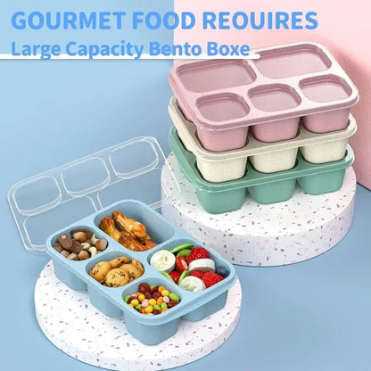 Lunch Box Meal Prep Container for Kids, Reusable Food Storage Snack Containers Stackable for School, Work, and Travel