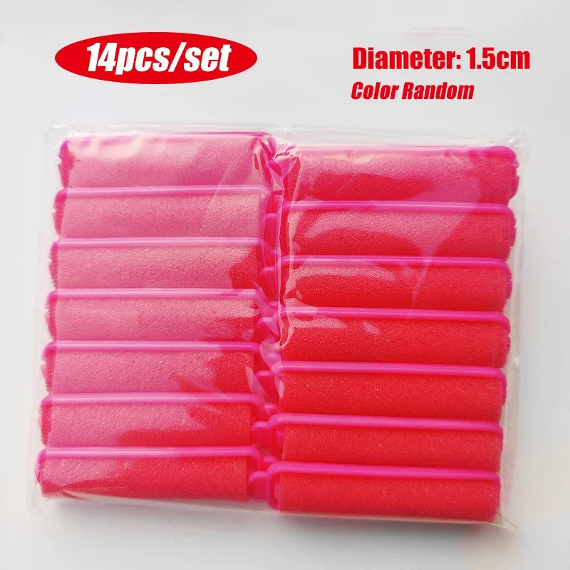 6-14pcs Soft Magic Sponge 6 Sizes Foam Hair Rollers DIY Hairdressing Tool Kit Women Styling Not Hurt Hair Heatless Curlers