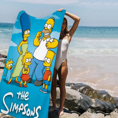 THE S-SIMPSONS Anime Cartoon Beach Towel Cute Kawaii Room Decor Bath Girls Children Hand Towels For Bathroom Shower
