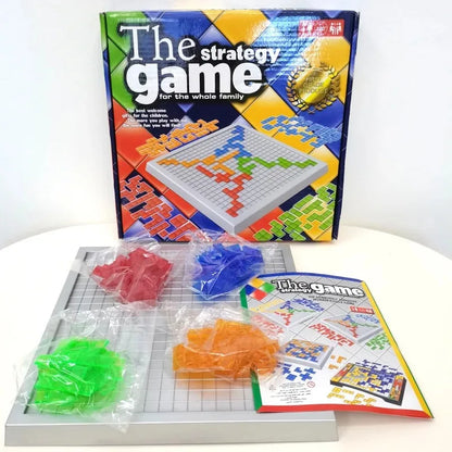 Educational Strategy Board Game for Kids Colored Squares Intellectual Puzzle Family Indoor Fun 2-4 Players Engaging Party Game