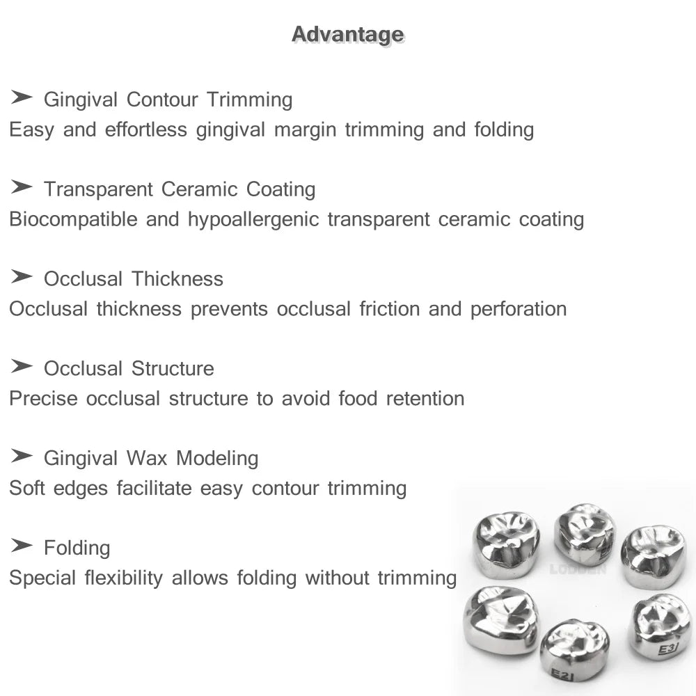 5/48pcs Dental Kids Teeth Crowns Orthodontic Stainless steel Temporary Tooth Crown Individual Model Dentistry  Preformed Tool