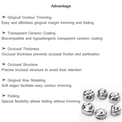 5/48pcs Dental Kids Teeth Crowns Orthodontic Stainless steel Temporary Tooth Crown Individual Model Dentistry  Preformed Tool