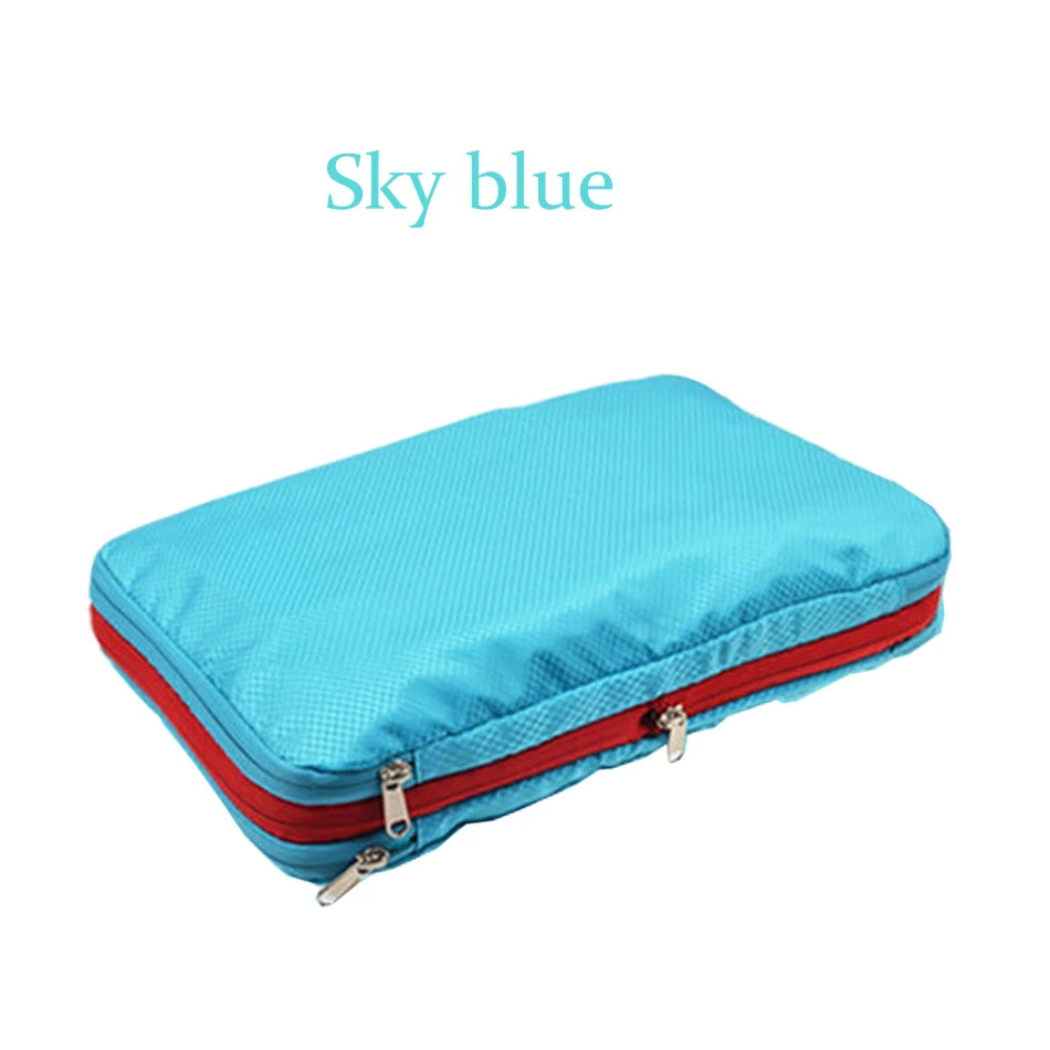 Nylon Double Layer Portable Compression Packing Cubes For Large Travel Suitcase Organizer ,Waterproof ,For Travelling