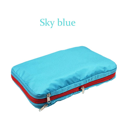Nylon Double Layer Portable Compression Packing Cubes For Large Travel Suitcase Organizer ,Waterproof ,For Travelling