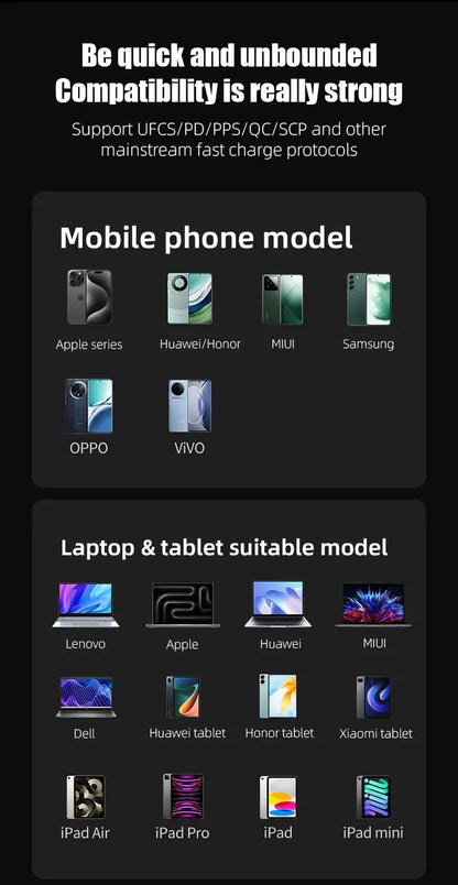 200W PD3.1 Power Bank 25000mAh with TFT Color Screen, 100W Fast Charging for Laptop and Phone, Portable Power Bank