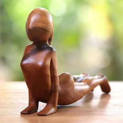 Yoga Girl Wood Carving Wooden Yoga Meditation Statue Handmade Wood Carving Yoga Pose Yoga Girl Home Decoration