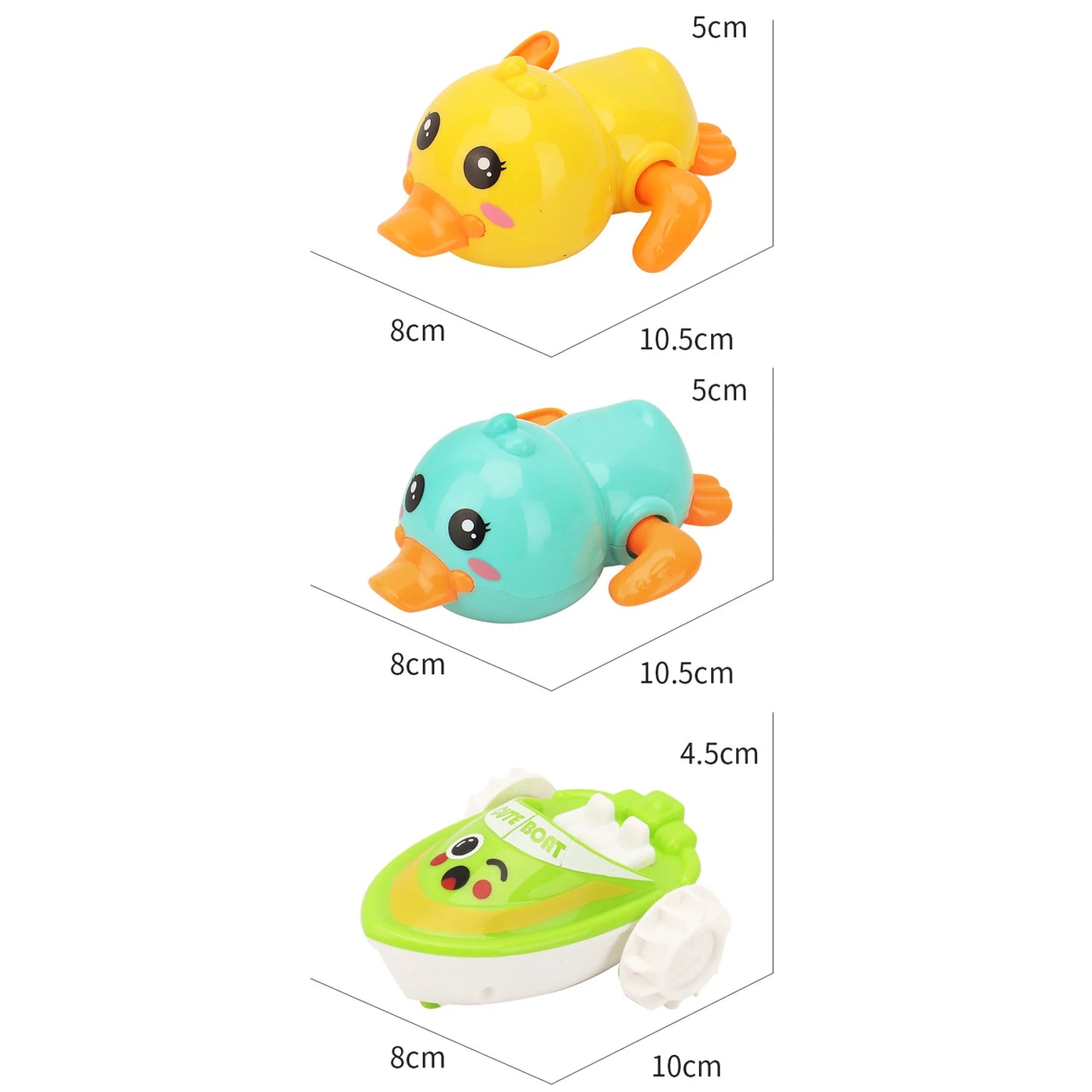 Baby Bath Toys Children Bathing Cute Swimming duck Water Playing Toys Clockwork Car Cartoon Vehicle Baby Bath Toy for Kids Gift