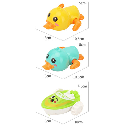 Baby Bath Toys Children Bathing Cute Swimming duck Water Playing Toys Clockwork Car Cartoon Vehicle Baby Bath Toy for Kids Gift