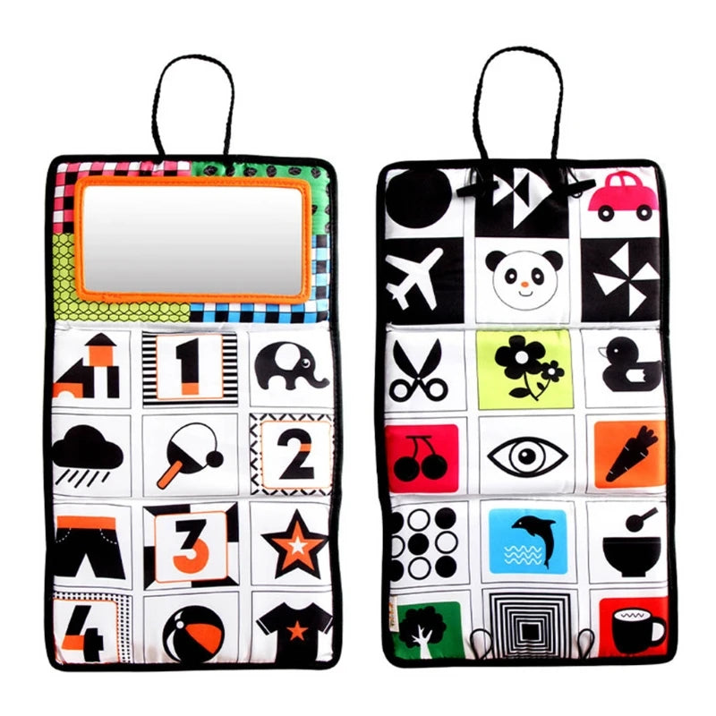 Infant Baby Car for Seat Back Hanging Folding Mirror Travel Portable Cartoon Patterns Toddlers Learning Cognitive High
