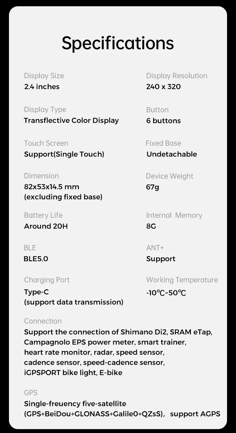 iGPSPORT BSC300T Touch-screen Bike Computer Global Map Cycling Computer Wireless Bike GPS Computer Support E-bike
