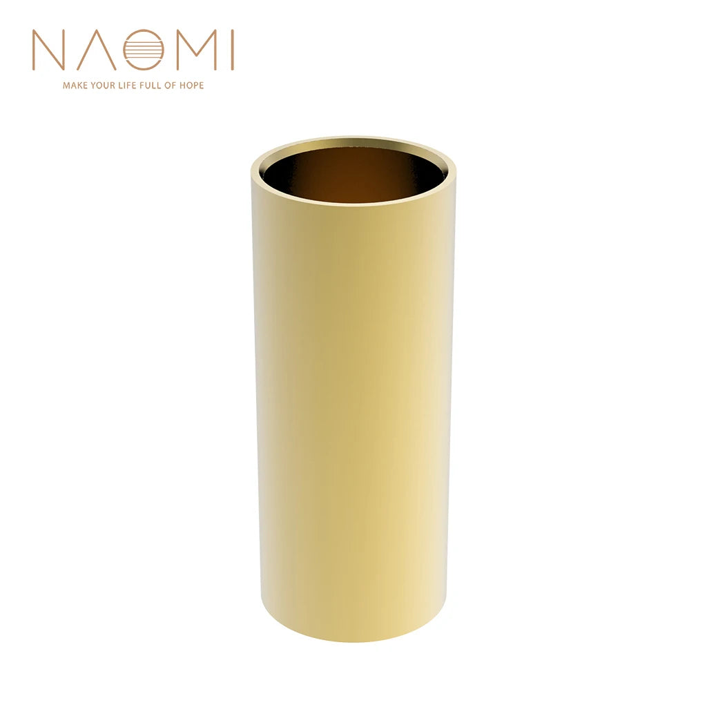 NAOMI Golden-plated Steel Guitar Slide Length 28 50 60 70 mm Stainless Slider Guitarra Smooth Edge Metal Finger Slide For Guitar