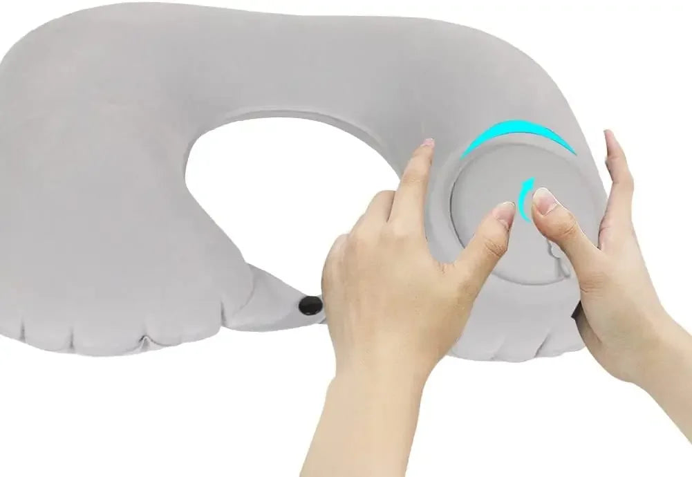 1pc Travel Pillows Airplanes Inflatable Super Light Portable Neck Pillow U-Shape Automatic Inflatable Cervical Vertebr Pillow
