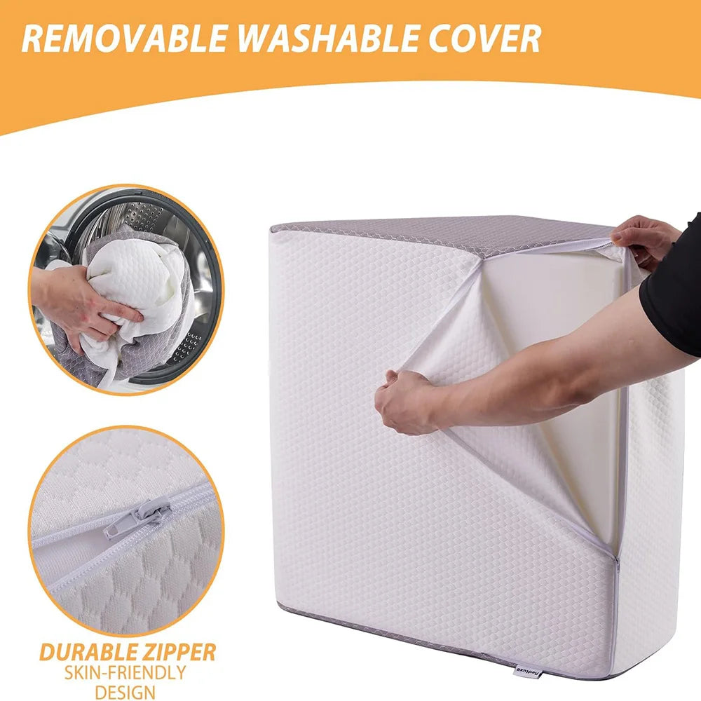 Leg Pillow, 8inch Leg Elevating Pillow for Legs,Rest, Sleeping,Leg Wedge Pillow for Side Sleeping, Memory Foam Leg Wedge Pillow