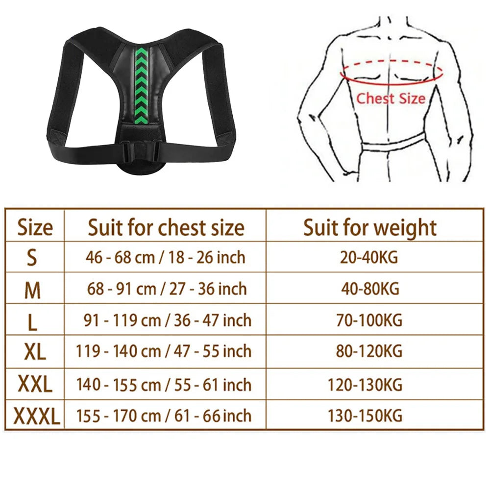 Posture Corrector Unisex Adjustable Back Clavicle Support Back Brace for Neck Back Shoulder Reshape Body