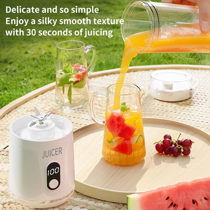 Portable Juice Blender 600ml 12 Blades Fast Blending USB Rechargeable For Outdoor Milkshake Smoothie Electric Juicing Cup