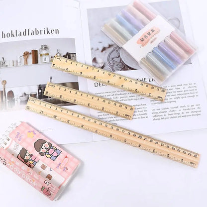 School Supplies Desk Accessories 15/20/30cm Teacher Stationery Student Straight Rulers Wooden Rulers Drawing Rulers Rulers