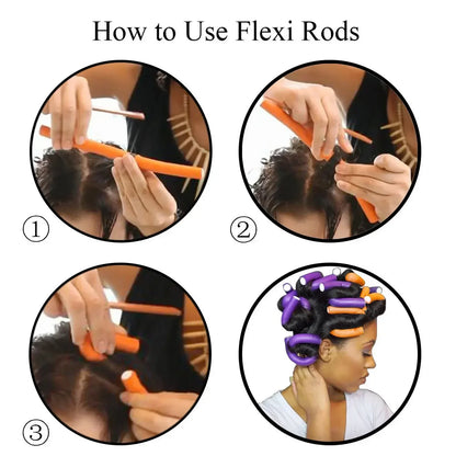 20pcs Flexible Hair Curling Rod Hair Curler Makers Soft Foam Bendy Twist Curls Flexi Rollers Styling Tools Hair Roller