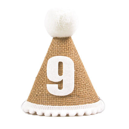 Burlap 1st Birthday Hat Baby First Birthday Party Newborn Boy Girl 1 2 3 Year old Headband Baby Shower Birthday Party Decor