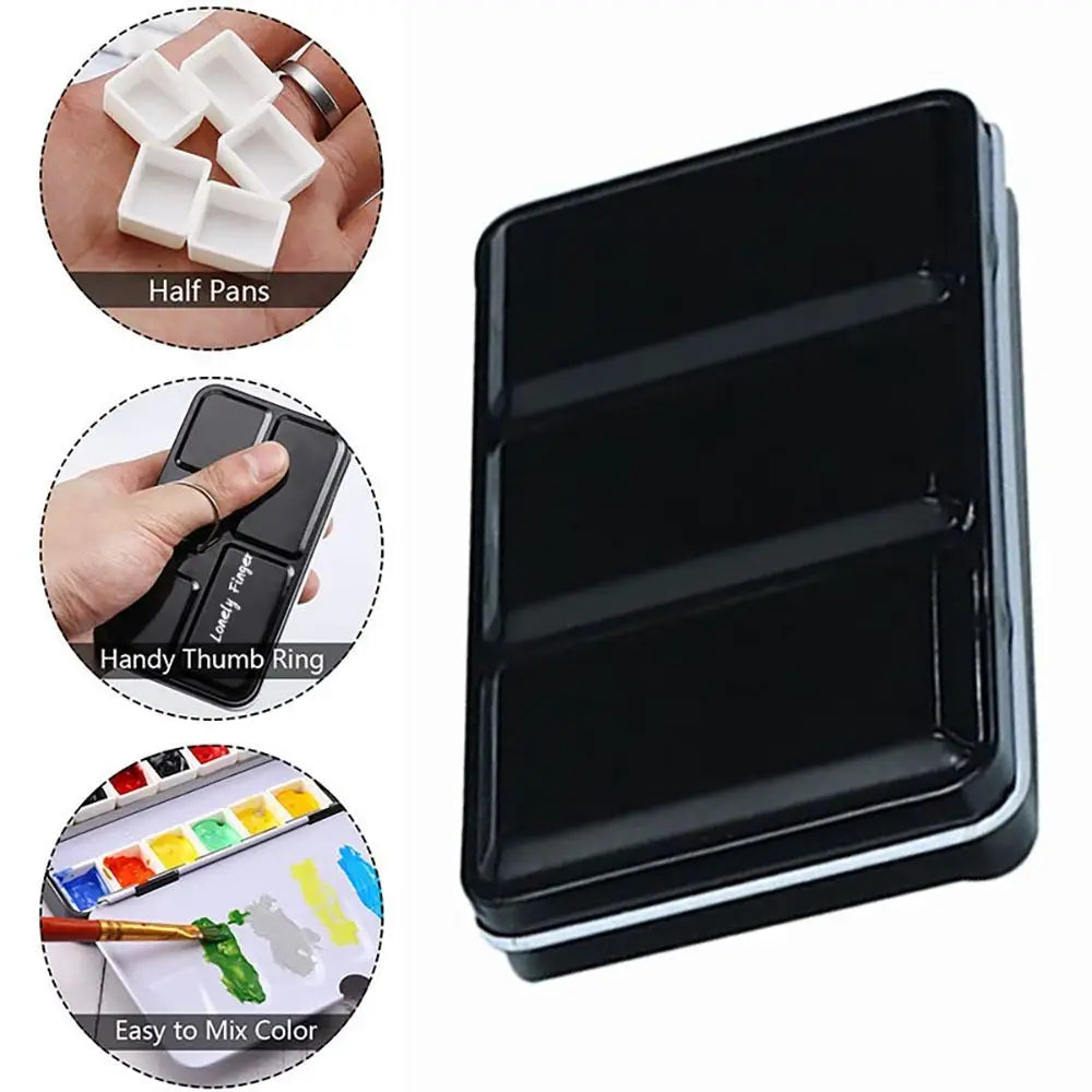 Art Supplies Creative Empty Paint Palette Watercolor Storage Case Pigment Box Grids Slots Painting Tools Drawing Supplies