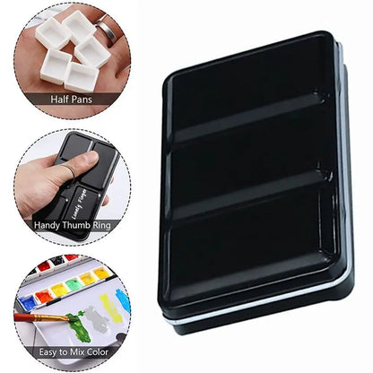 Art Supplies Creative Empty Paint Palette Watercolor Storage Case Pigment Box Grids Slots Painting Tools Drawing Supplies