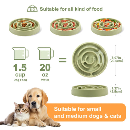 Pet Dog Slow Feeder Bowl Fun Non Slip Anti-Gulping Slower Food Feeding Dishes Eco Dog Bowl for Small Medium Large Dogs Puppy
