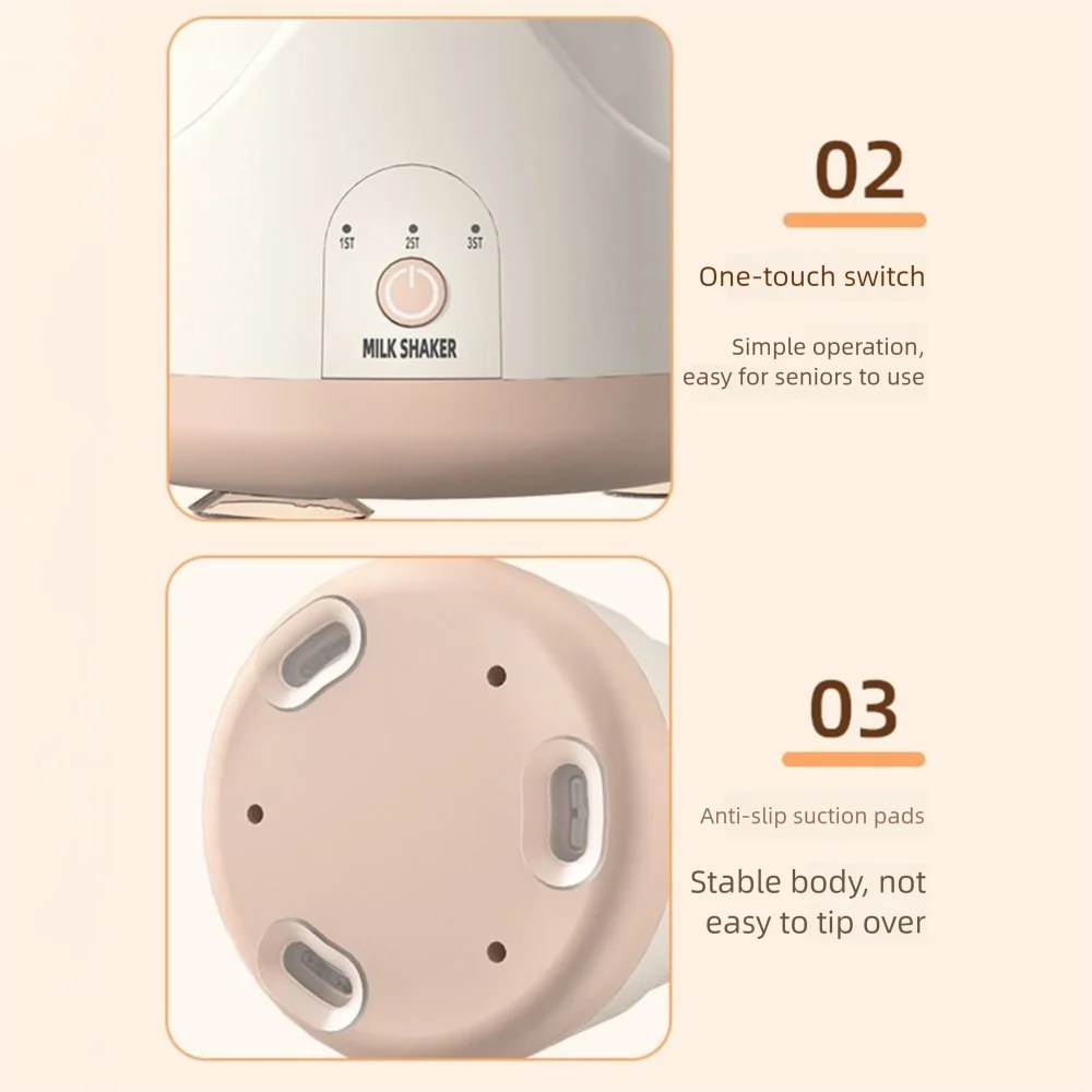 Adjustable Electric Baby Milk Blender Without Lumps Low Noise Electric Powder Mixer Easy To Use 3 Modes Milk Preparation Machine