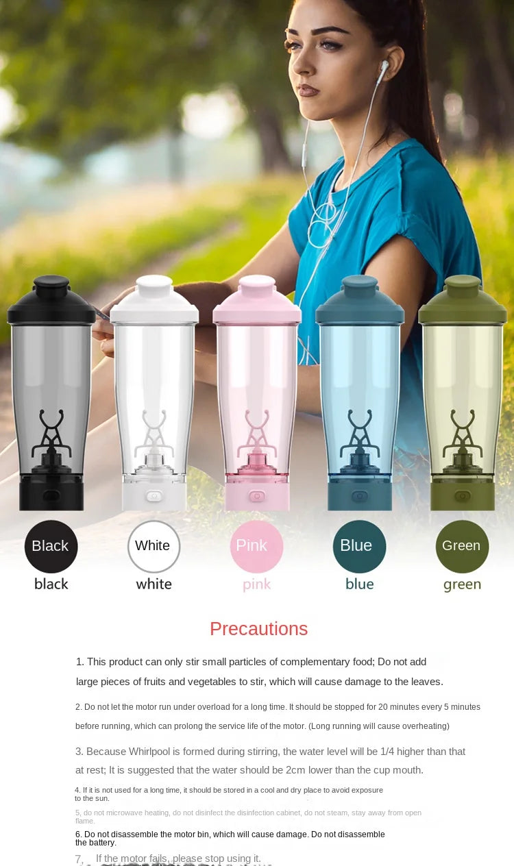 Electric Protein Shaker Bottle, USB Rechargeable Blender Bottles, BPA Free, Tritan Portable Blender Cup, 650ml