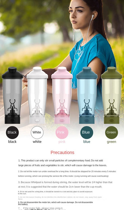 Electric Protein Shaker Bottle, USB Rechargeable Blender Bottles, BPA Free, Tritan Portable Blender Cup, 650ml