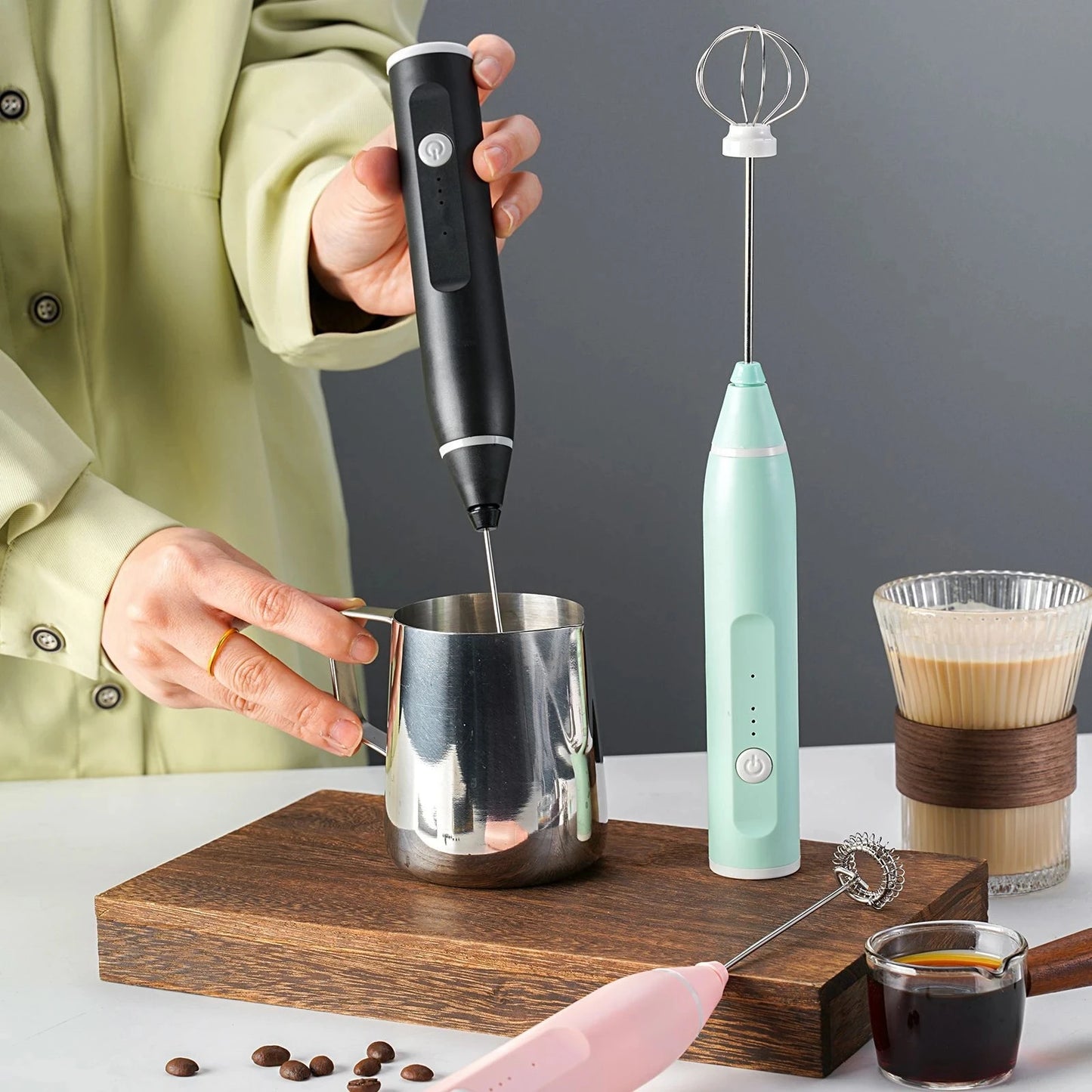 Portable UBS Electric Egg Beater 3-speed Wireless Blender Coffee Milk Bubbler Cream Butter Whipper Food Blender