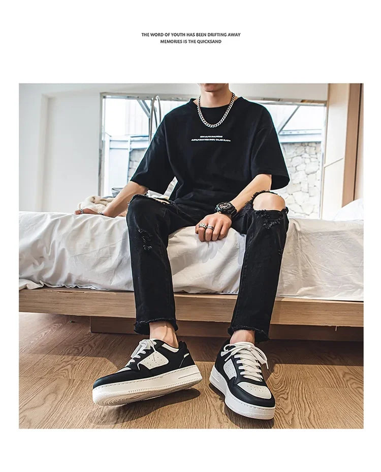 2024 Brand Leather men's Sneakers White Platform Woman Sports Sneakers Female Vulcanized Shoes Sneakers Casual Ladies Trainers