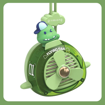 Mini Fan Cartoon halterneck fan USB charging lazy fan portable handheld outdoor mini bladeless small fan