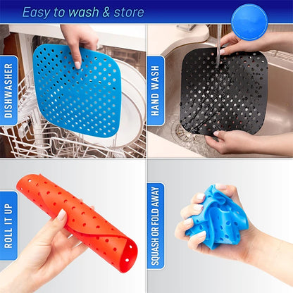 LMETJMA 3Pcs Silicone Air Fryer Lines Reusable Air Fryer Liners 8.5Inch Square Non-Stick Air Fryer Mat for Frying Steaming JT153