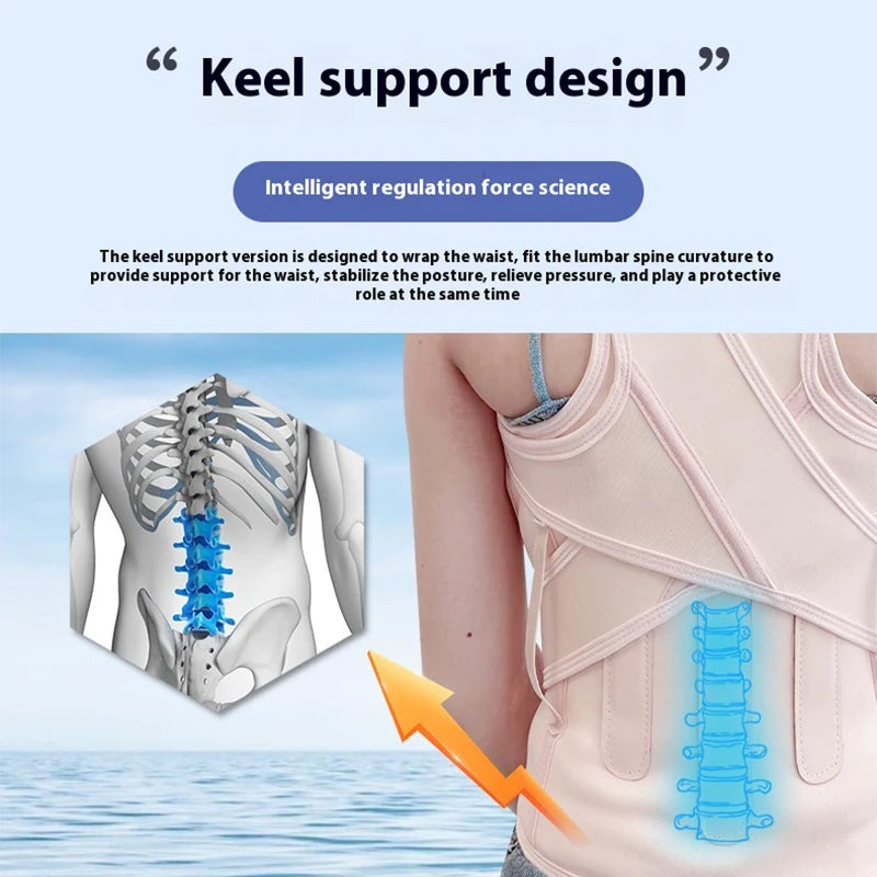 AIQUE Back Posture Corrector Lumbar Pad Waist Support Hunchback Spinal Orthopedic Straps Correct UNISEX Back Brace For Adult