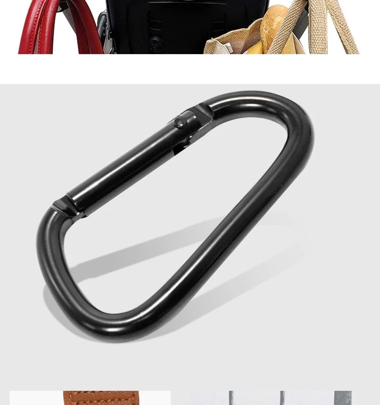1PCS Baby Stroller Hook PU Leather Adjustable Pram Hook Cart Organizer Diaper Bag Hanger Children Boy Girl Travel Accessories