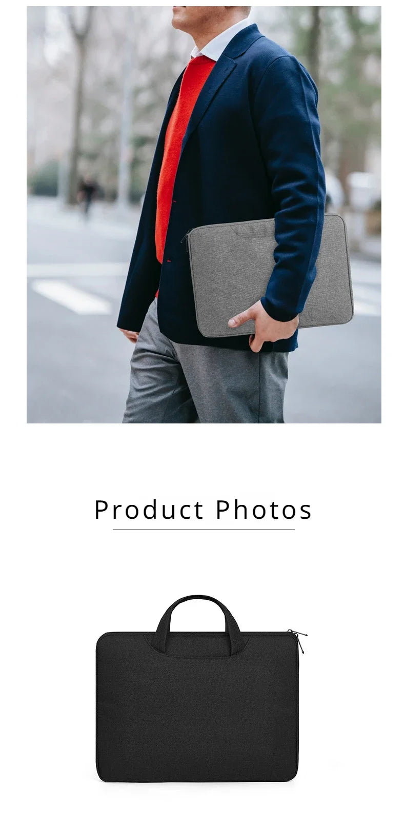 Lightweight and Durable Laptop Bag Simple Stylish Shock-resistant Computer Organizer Case for 13/14/15 inch Computers