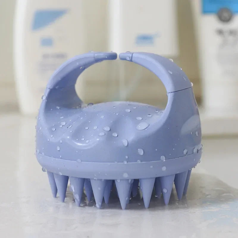 Scalp Brush Massager Sculp Scrubber Brush Wheat Straw Biodegradable Silicone Shampoo Brush Hair Scalp Massager For Hair Growth