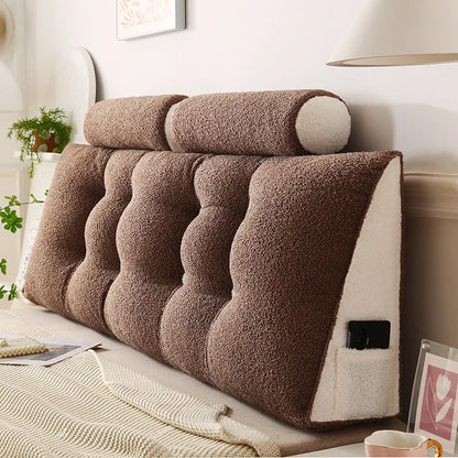 Headboard Pillow Lambswool Triangle Cushion Backrest Pain Relief Sofa Waist Cushion Wedge Sleeping Pillows for Bed Decorative 이불