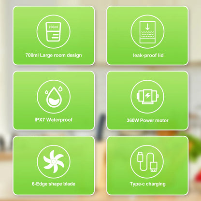 2025 New Mini Blender Portable Blender For Milkshakes And Smoothies Juice Making Small Convenient Multi-Functional Black Juicer.