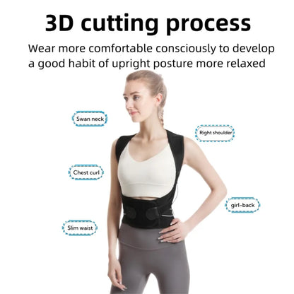 Posture Back Brace Adjustable Back Support Strap to Men and Women Prevent Spinal Distortion and Hunchback Suitable for Gym Body