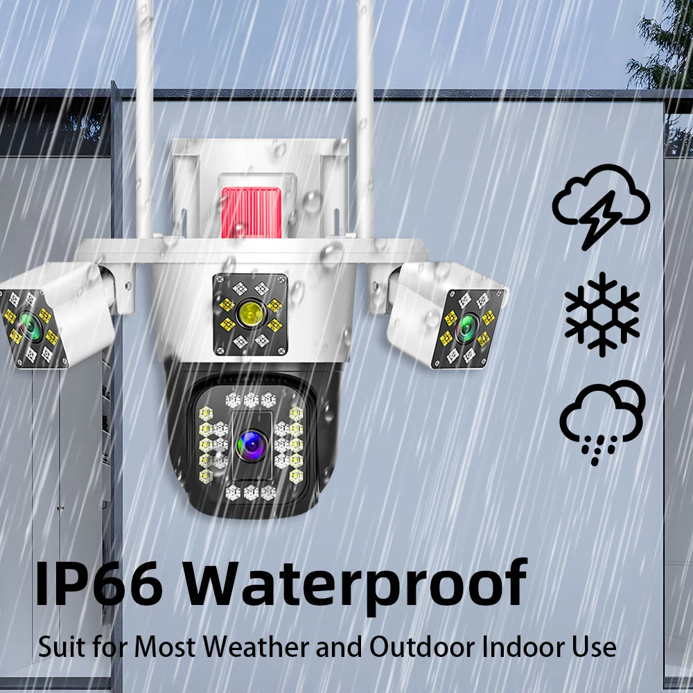 Linook 12MP,6K,3 lenses,WiFi monitoring camera,CCTV outdoor WiFi camera,IP camera,PTZ security protection camera,Security camer